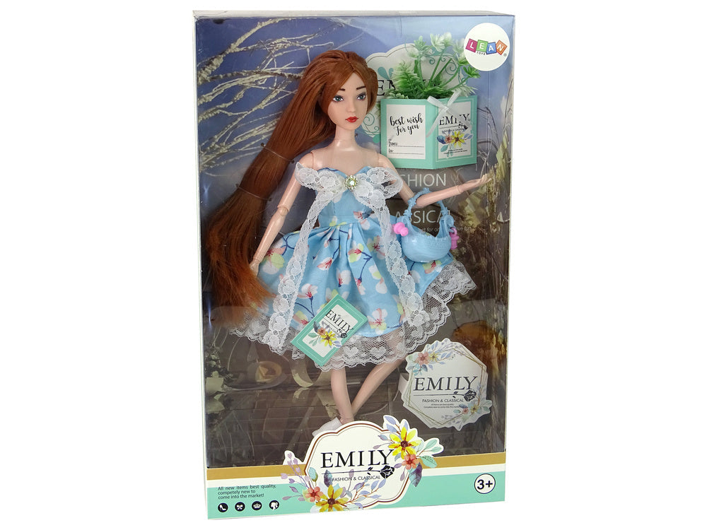 Panenka Emily s rudými vlasy a jarními květy – 30 cm