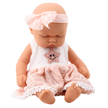 Panenka miminko růžové šatičky – s čelenkou 24 cm