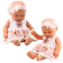 Panenka miminko růžové šatičky – s čelenkou 24 cm