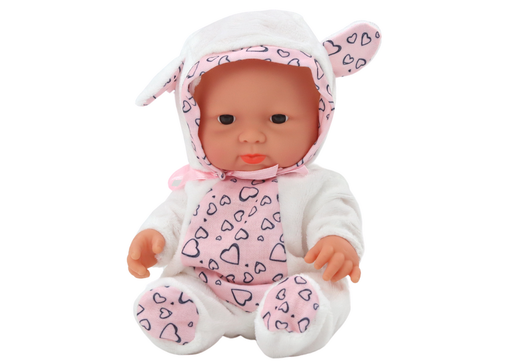 Panenka miminko s čepičkou – bílé oblečení 21 cm | hračka