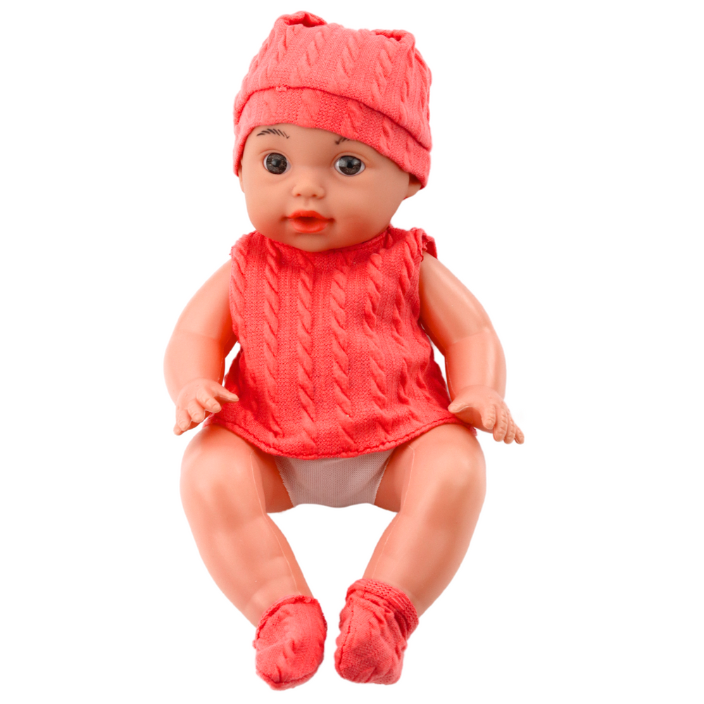 Panenka miminko s lahvičkou a zvuky 30cm růžové oblečení
