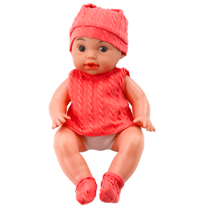 Panenka miminko s lahvičkou a zvuky 30cm růžové oblečení