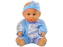 Panenka miminko s nočníkem a lahvičkou modrá 24 cm