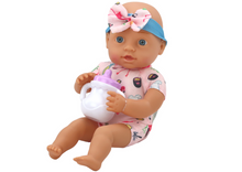 Panenka miminko s oblečkem – flamingo čelenka příslušenství