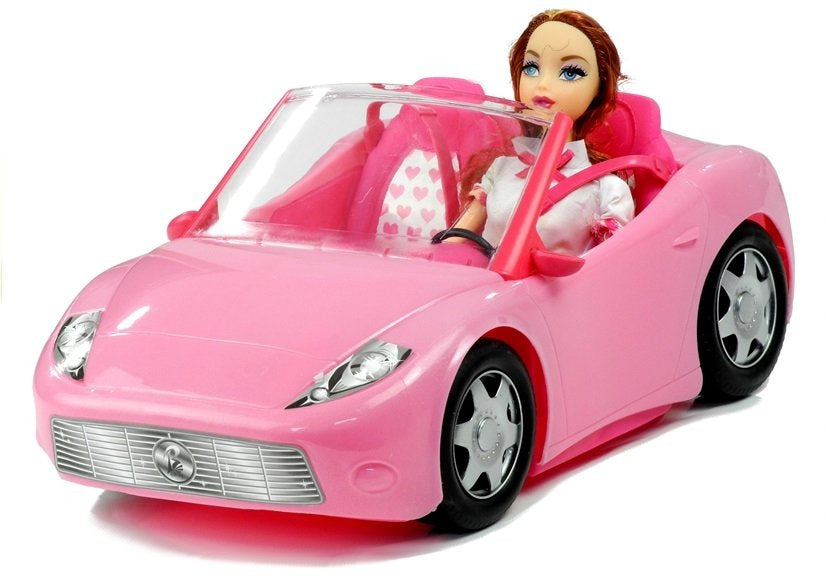 Panenka s kabriolet autem – růžové auto pro panenky