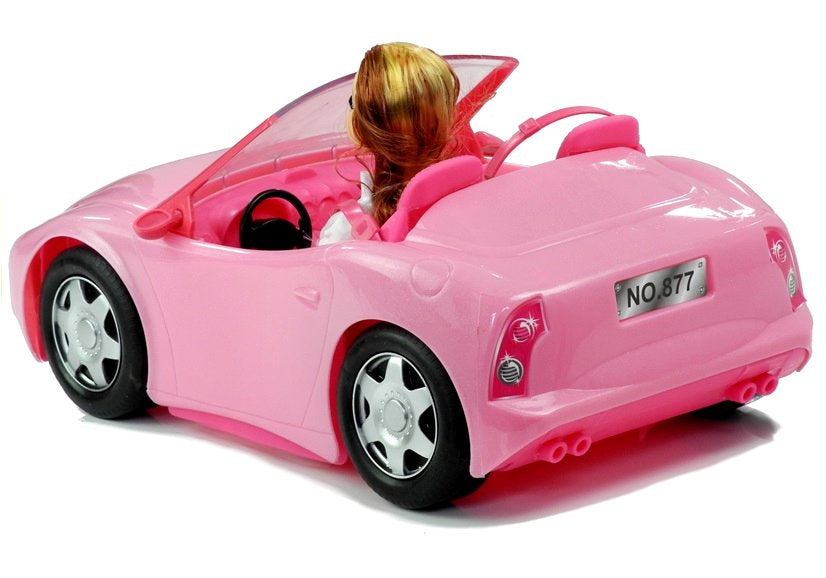 Panenka s kabriolet autem – růžové auto pro panenky