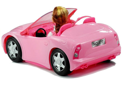 Panenka s kabriolet autem – růžové auto pro panenky