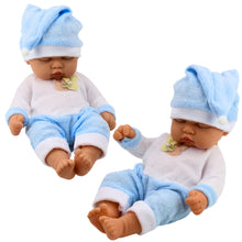 Panenka spící miminko – modrá pyžamka s čepičkou 24 cm