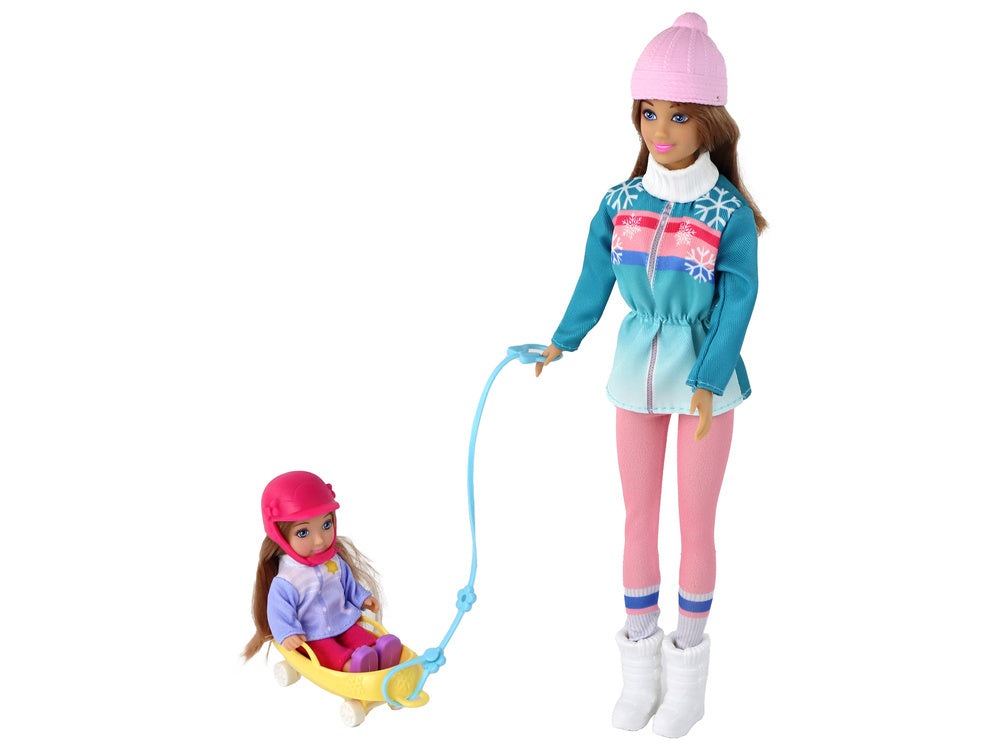 Panenky mama s dcerou na saních zimní set – Anlily