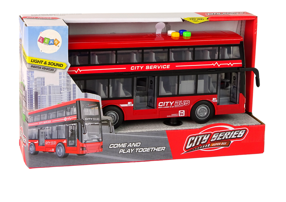 Patrový autobus na baterie – se světly a zvuky 1:16 | červený