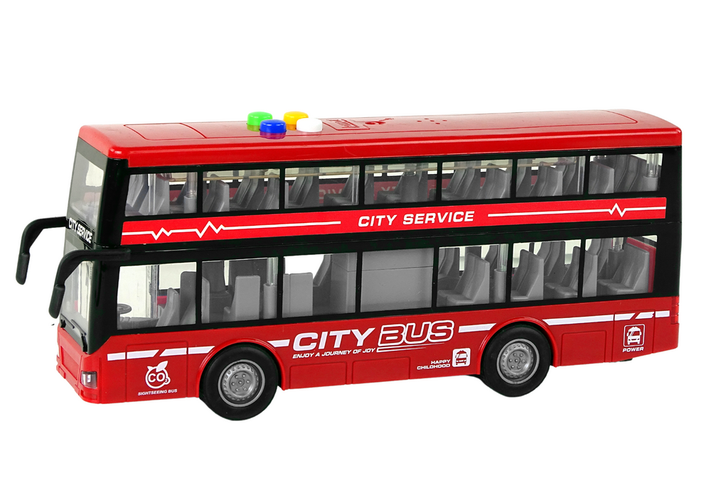 Patrový autobus na baterie – se světly a zvuky 1:16 | červený