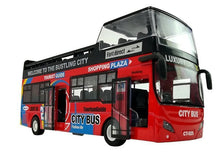 Patrový autobus se zvukem 1:32 otvírací dveře červený