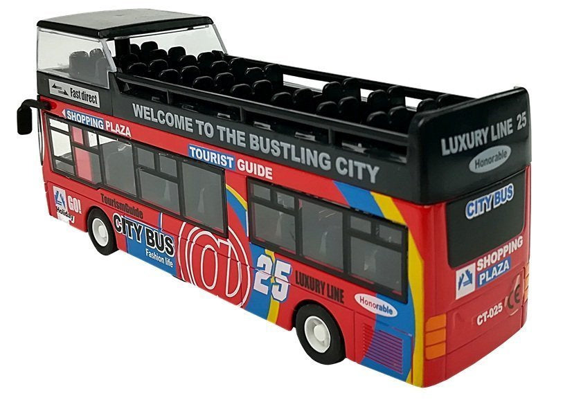 Patrový autobus se zvukem 1:32 otvírací dveře červený