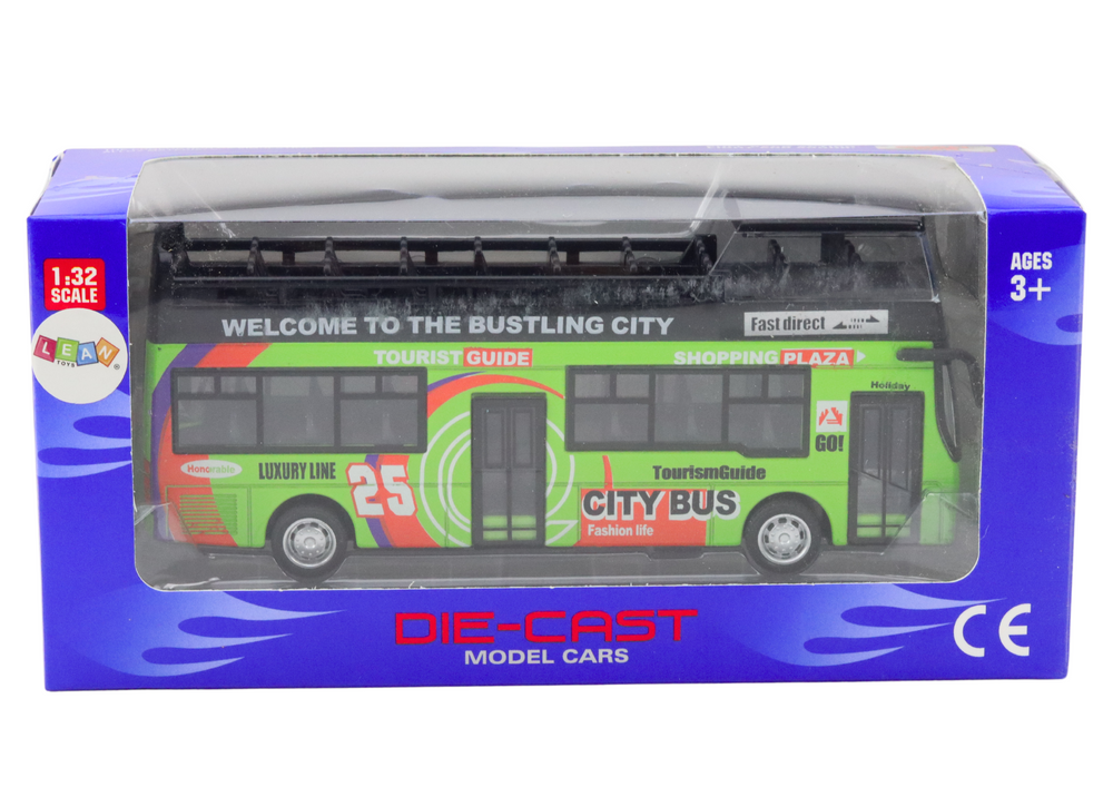 Patrový autobus turistický 1:32 – otvírací dveře | zelený