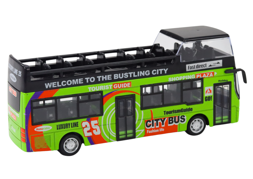 Patrový autobus turistický 1:32 – otvírací dveře | zelený