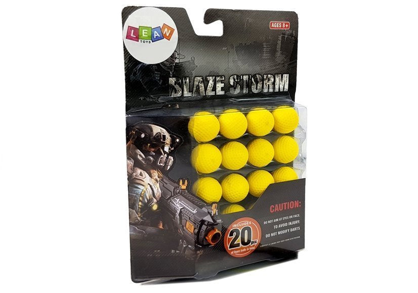 Pěnové náboje do dětské pistole 2 cm 20 kusů žluté