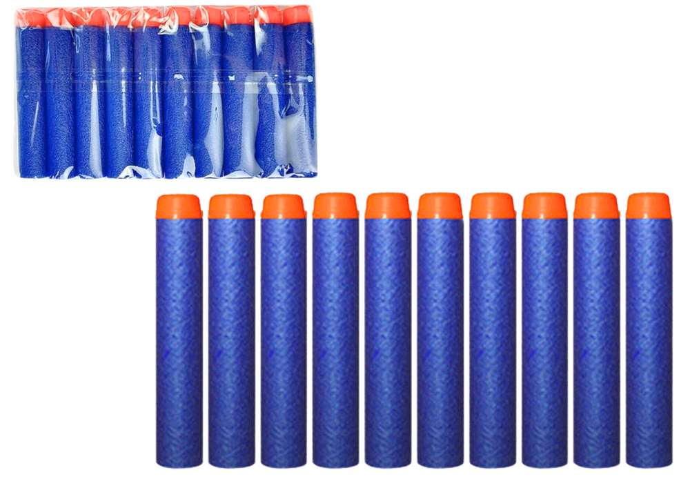 Pěnové náboje do dětských pistolí 10 ks modré s oranžovými