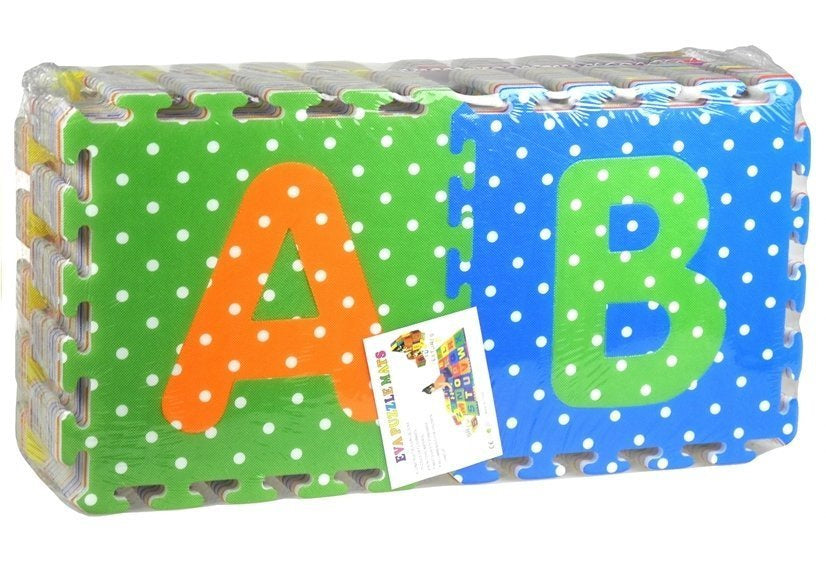 Pěnové puzzle abeceda a číslice – 36 dílků barevné