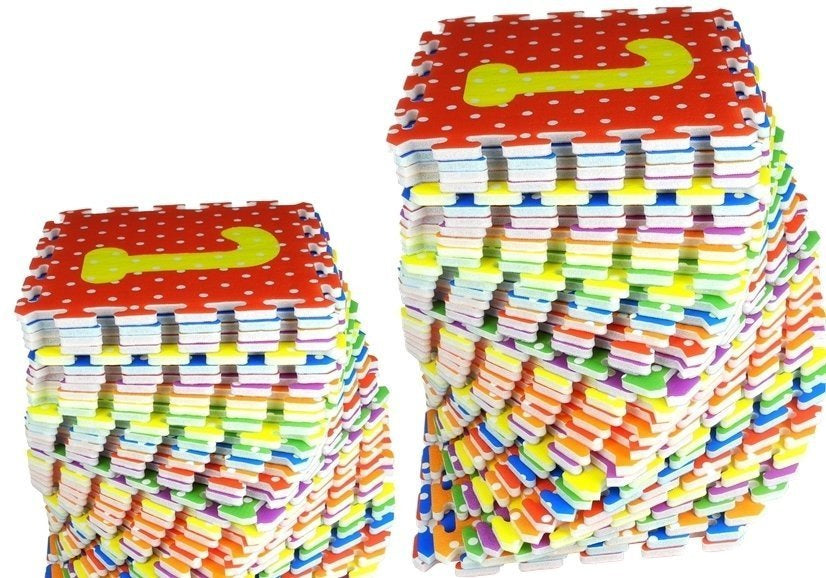 Pěnové puzzle abeceda a číslice – 36 dílků barevné