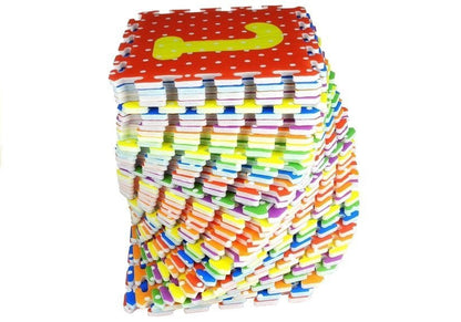 Pěnové puzzle abeceda a číslice – 36 dílků barevné