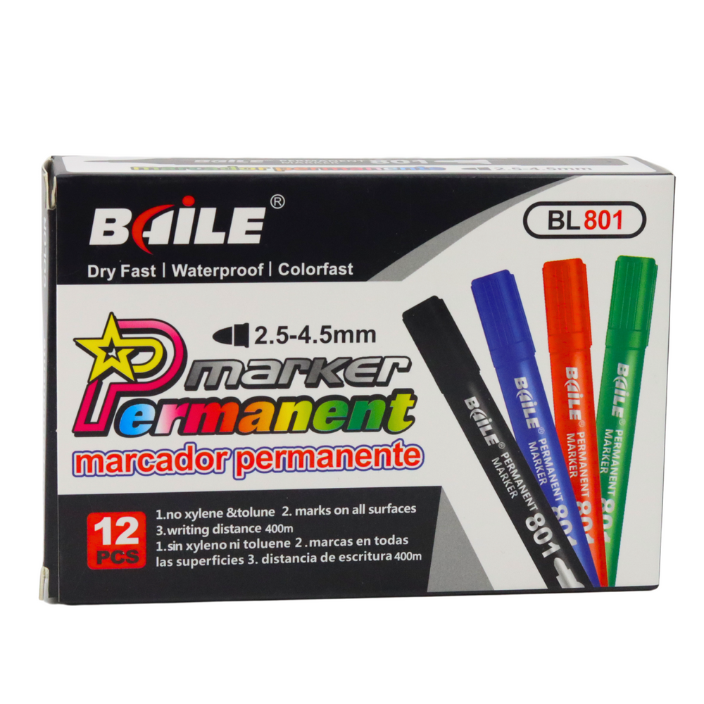 Permanentní marker vodoodporný černý – 2,5 4,5 mm