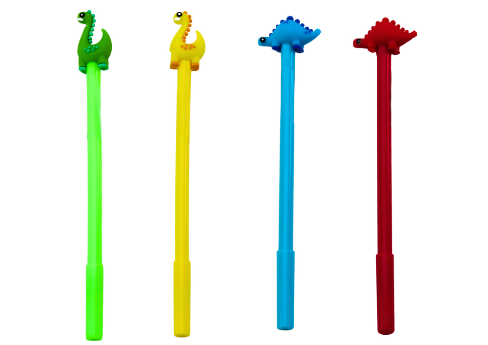 Pero s dinosaurem černé, náplň červená/zelená 0,5mm