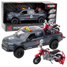 Pickup s motocyklem 1:12 – světla zvuky dveře | šedý