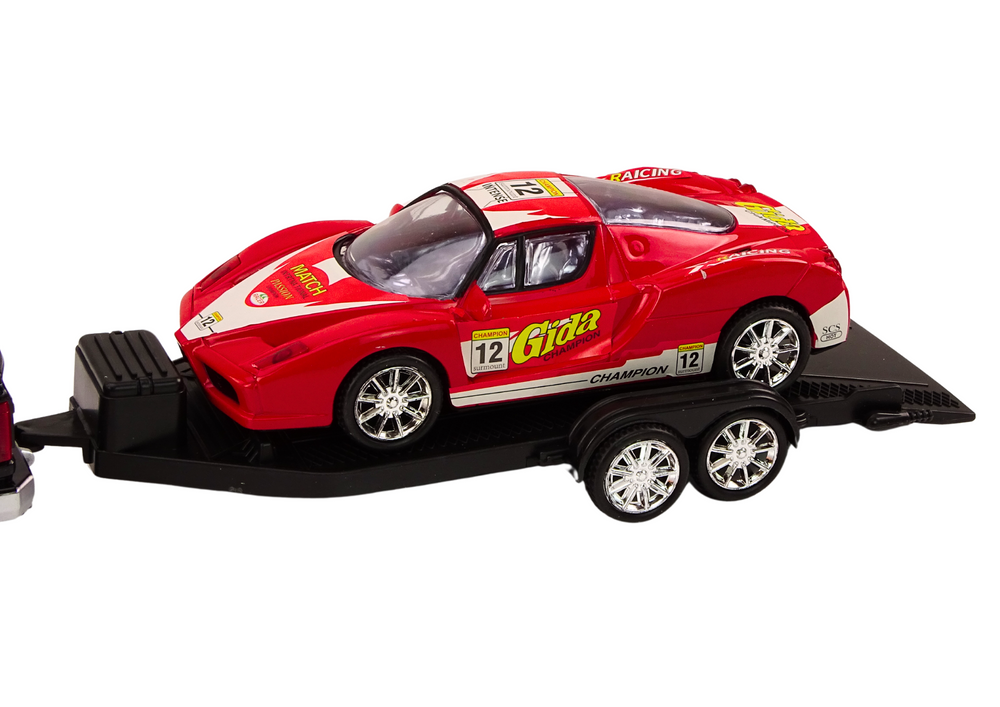 Pickup s návěsem a sportovním autem – třecí pohon | 60 cm