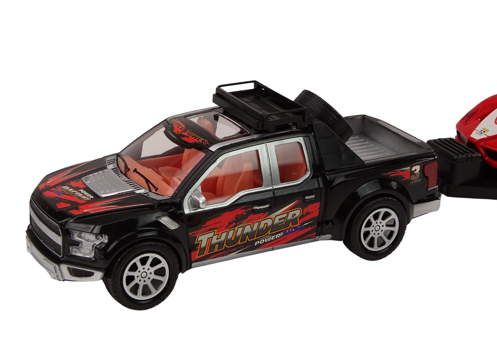 Pickup s návěsem a sportovním autem – třecí pohon | 60 cm