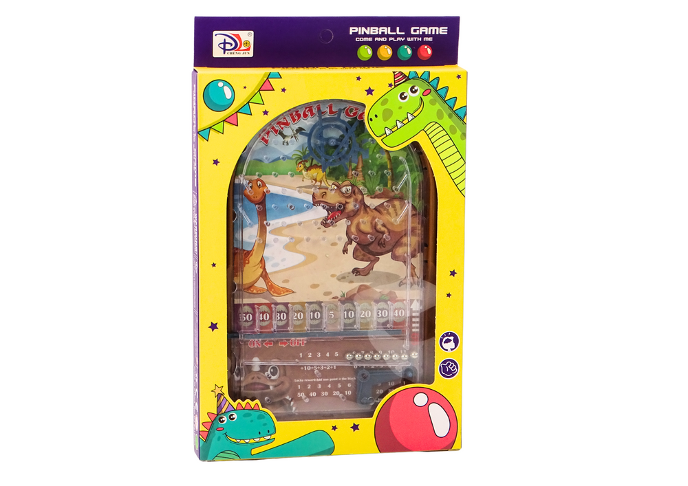 Pinball hra s dinosaury a stojanem hnědá