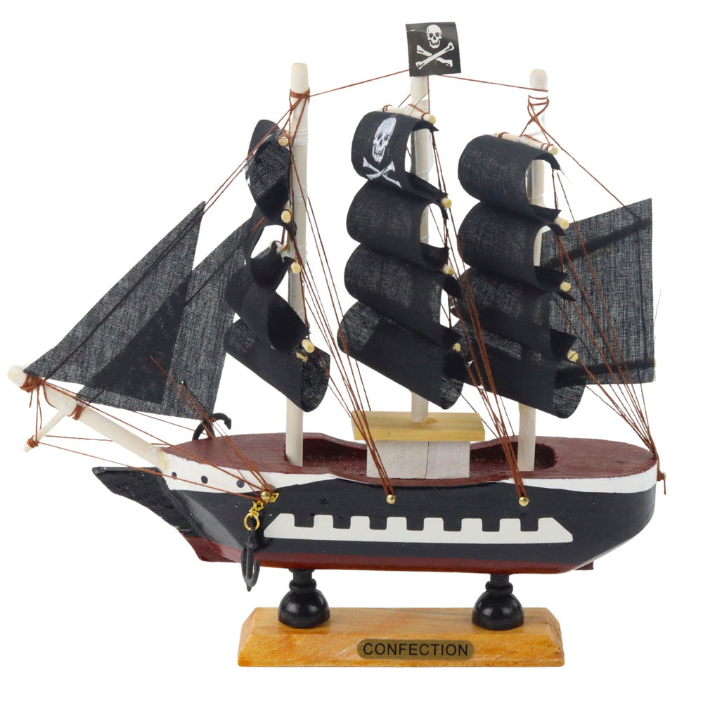 Pirátská plachetnice 20x20cm – dekorační model | černé plachty