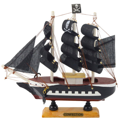 Pirátská plachetnice 20x20cm – dekorační model | černé plachty