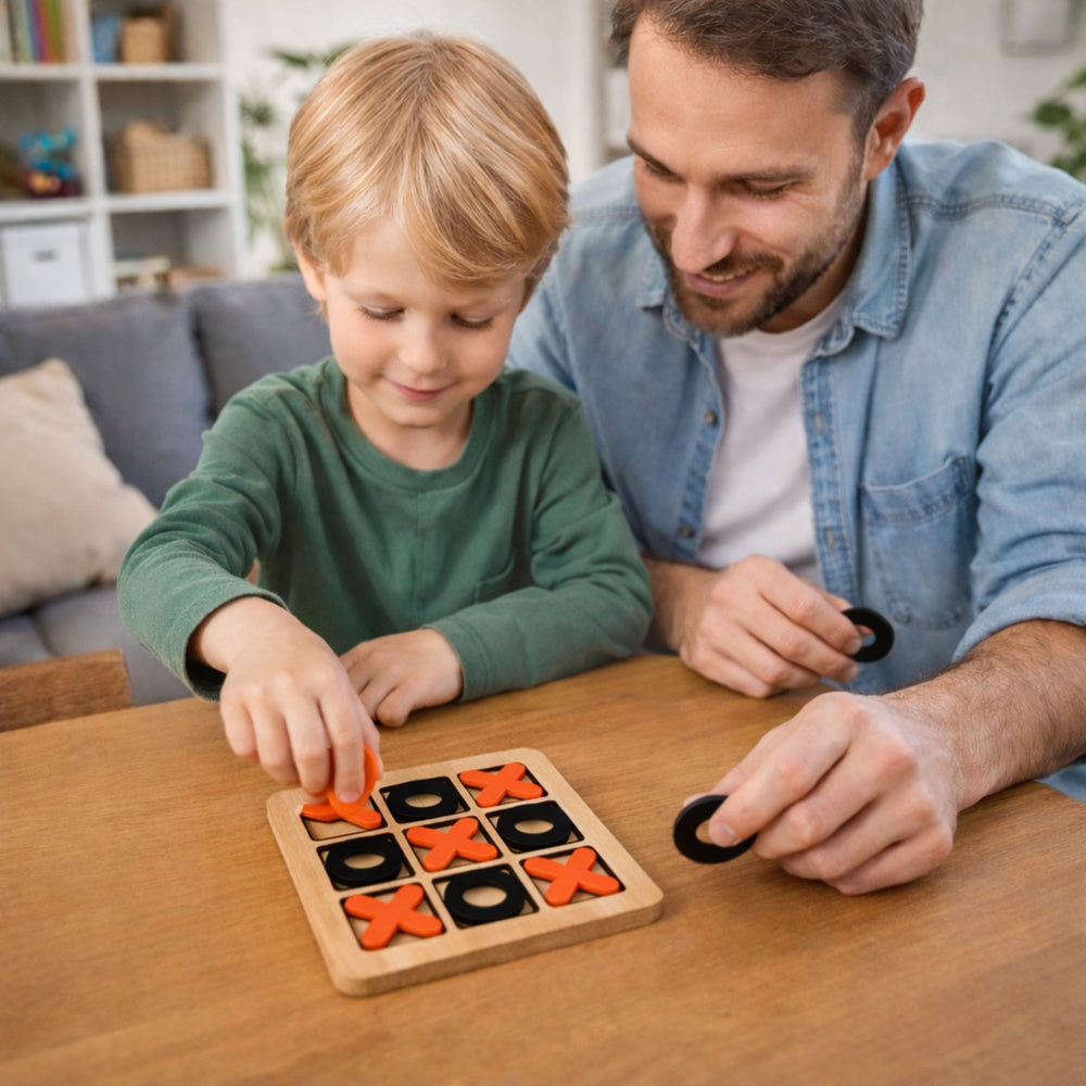 Piškvorky strategická logická hra – dřevěná klasická deska