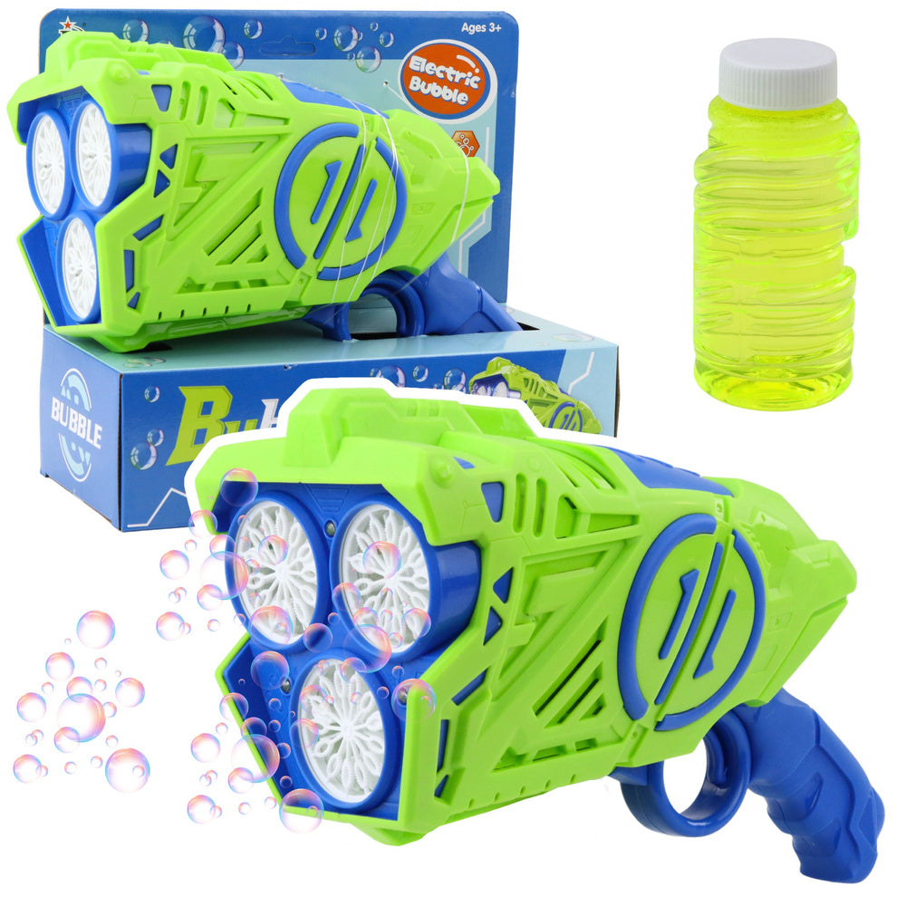 Pistole na mýdlové bubliny s LED světly – modro zelená