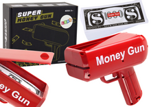 Pistole na peníze střílející bankovky – Money Gun | červená