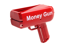 Pistole na peníze střílející bankovky – Money Gun | červená