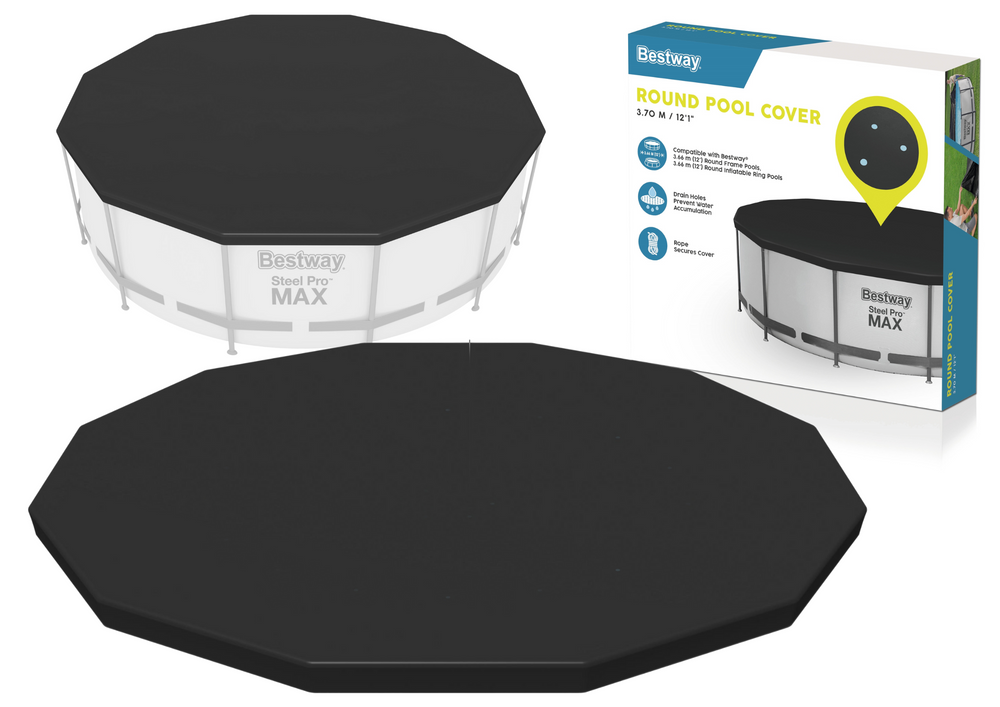Plachta na bazén 366 cm s odtoky a upevňovacími šňůrami – Bestway