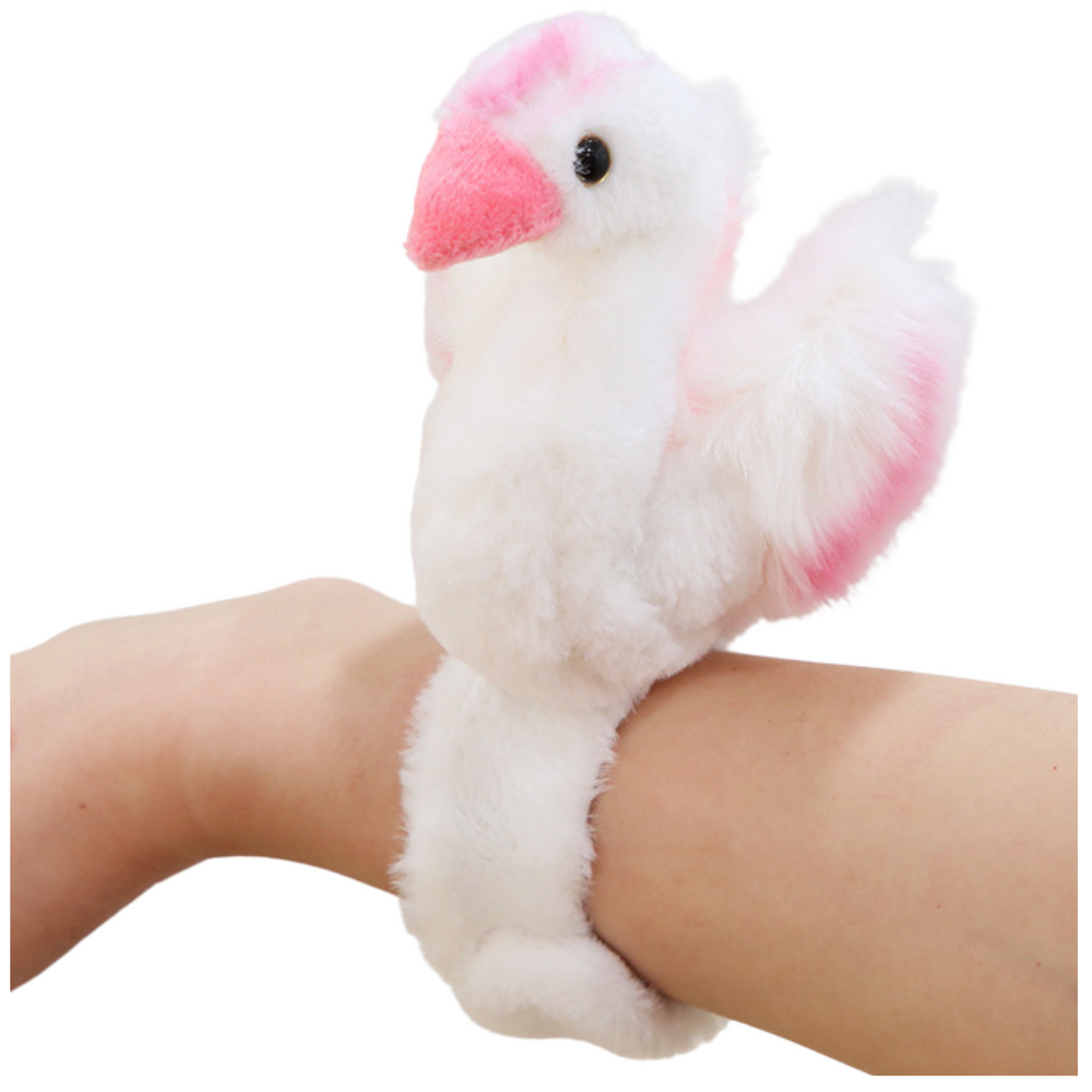 Plyšová labuť s náramkem na ruku pro děti bílá