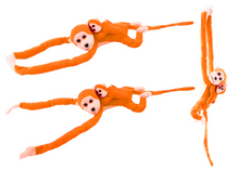 Plyšová opička s mládětem se zvukem a suchým zipem 70 cm oranžová