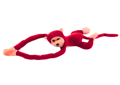 Plyšová opička se zvukem a suchými zipy 80 cm červená