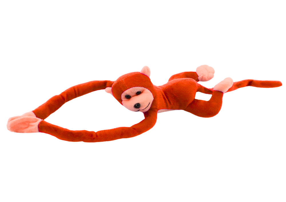 Plyšová opička se zvukem a suchými zipy 80 cm oranžová