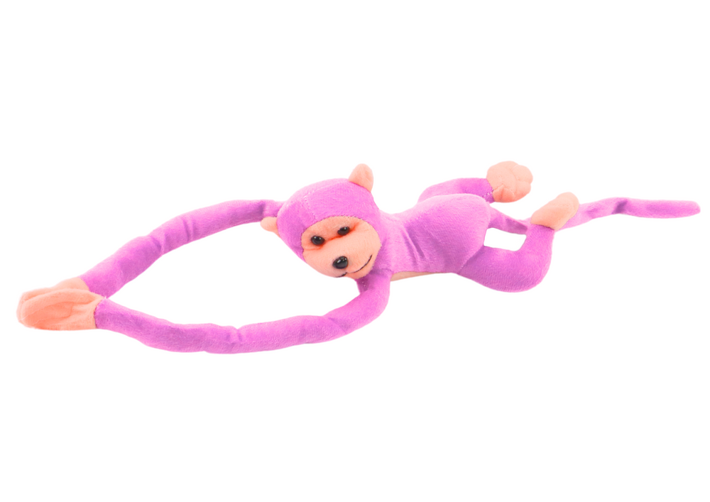 Plyšová opička se zvukem a suchými zipy 80 cm růžová