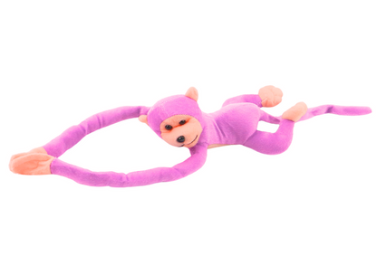 Plyšová opička se zvukem a suchými zipy 80 cm růžová