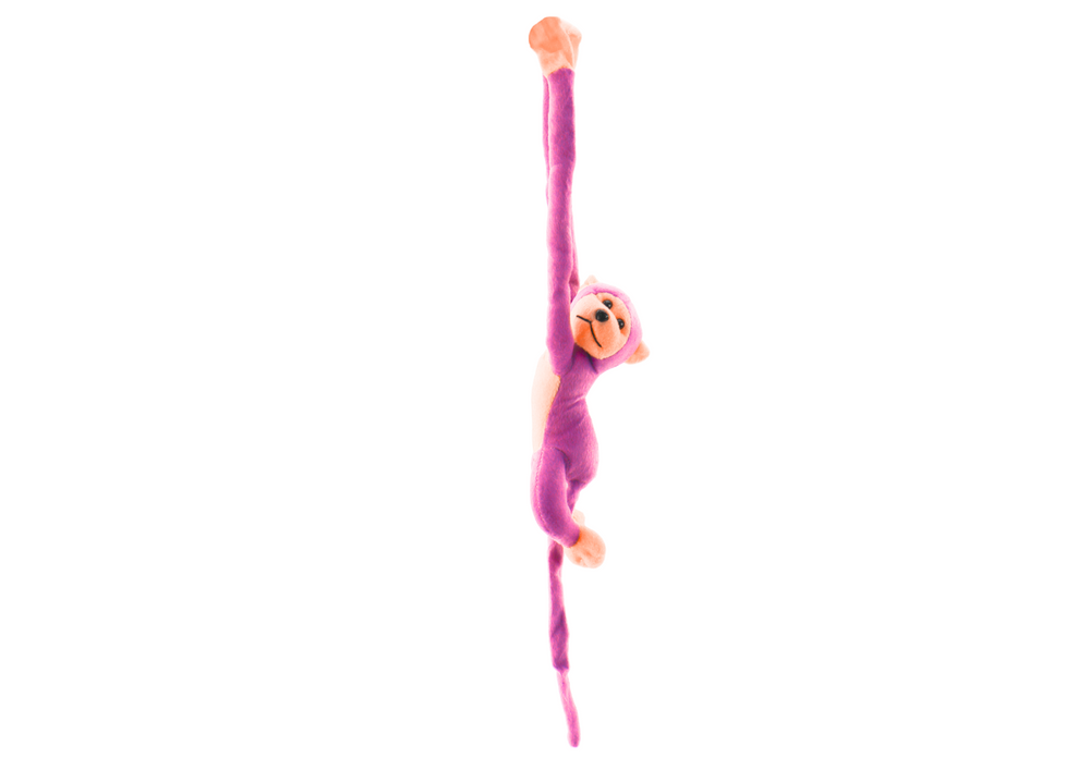 Plyšová opička se zvukem a suchými zipy 80 cm růžová