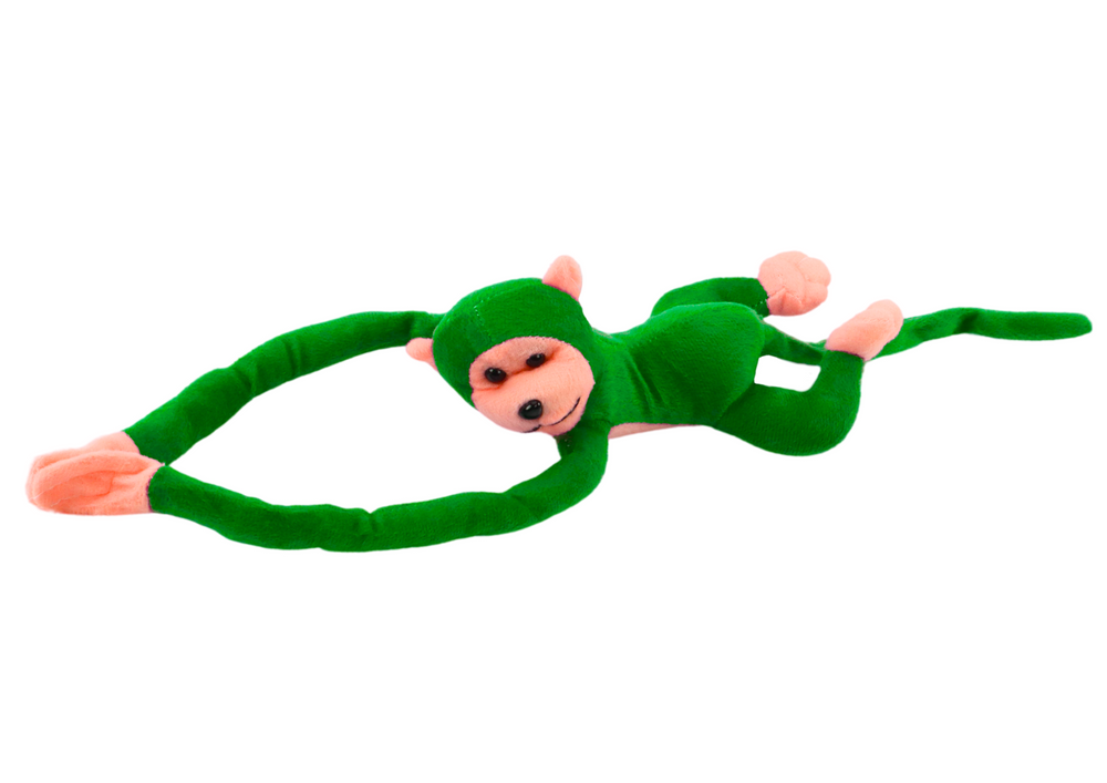 Plyšová opička se zvukem a suchými zipy 80 cm zelená