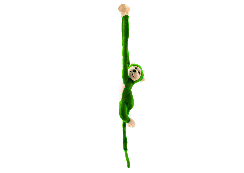 Plyšová opička se zvukem a suchými zipy 80 cm zelená