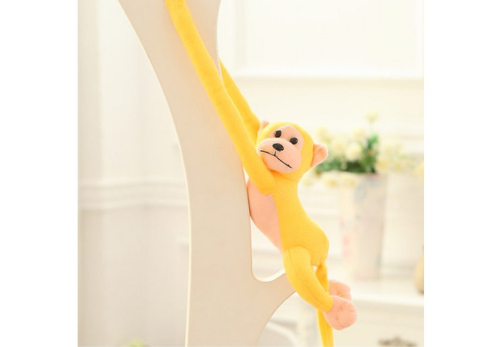 Plyšová opička se zvukem a suchými zipy 80 cm žlutá