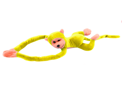 Plyšová opička se zvukem a suchými zipy 80 cm žlutá