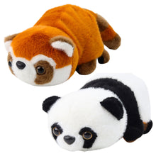 Plyšová panda 2v1 oboustranná – maskotka 22cm | červená