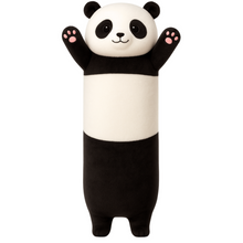 Plyšová panda polštář válec 70 cm bílo černá s růžovými detaily